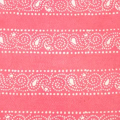 Hot Pink Cotton Batik Print Threadwork Fabric