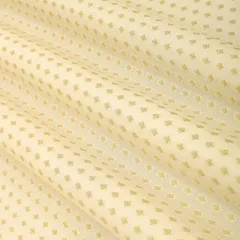 Ivory Pauri Brocade Golden Zariwork Booti Fabric