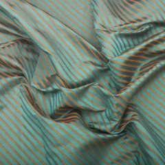 Dark Turquoise Semi Brocade Stripe Pattern Fabric