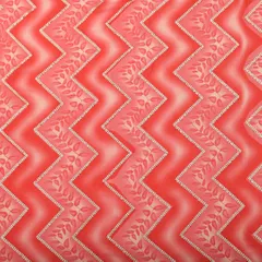 Pink Chinon Sequin Embroidery Fabric