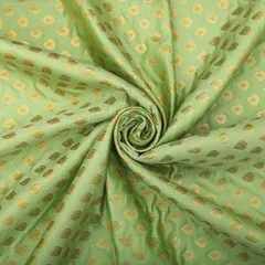 Mint Green Golden Zari Motif Work Brocade Fabric