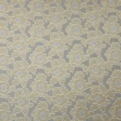 Gray Brocade Motif Dim Golden ZariWork Fabric