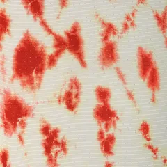 Scarlet Red Tie & Dye Pattern Chinon Fabric With Sequins Embroidery