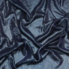 Royal Blue Georgette Sequin Embroidery Fabric