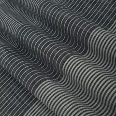 Stone Blue Cotton Linen Stripe Pattern Print Fabric