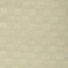 White Cotton Threadwork Box Pattern Embroidery Fabric
