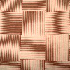 Red & White Cotton Stripe Pattern Kalamkari Print Fabric