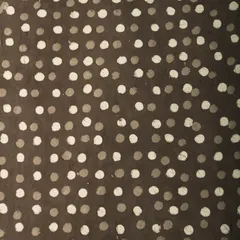 Ash Black Cotton Polka Dot Dabu Print Fabric