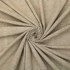 Gray Cotton Stripe Pattern Dabu Print Fabric
