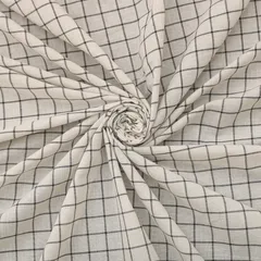 Snow White Cotton Linen Geometric Print Fabric
