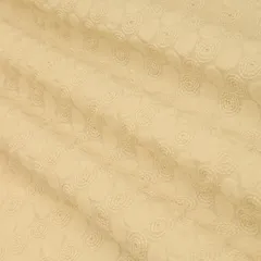 Ivory Cotton Motif Schiffli embroidery Embroidery Fabric