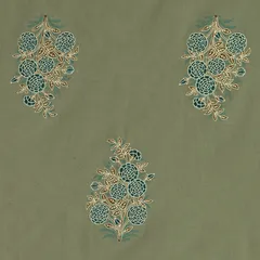 Iron Gray Cotton Floral Print Fabric