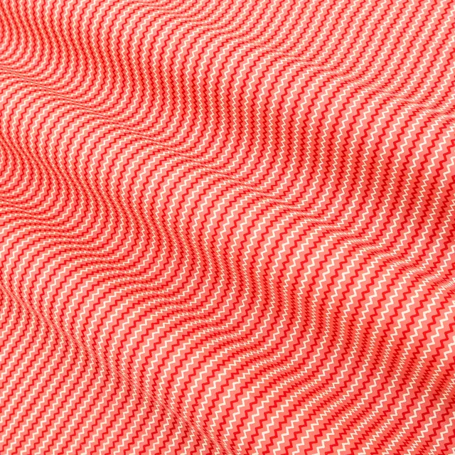 Strawberry Print Cotton Zigzak Stripe Print Fabric