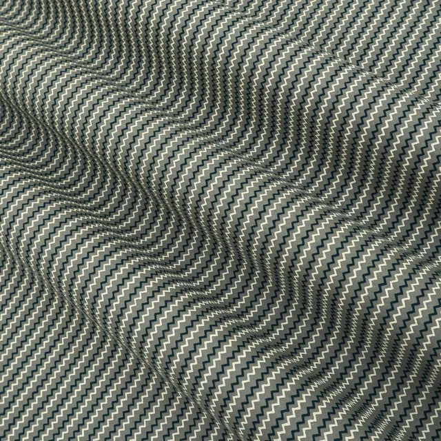 Pure Gray Cotton Zigzak Stripe Print Fabric