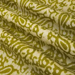 Green Chanderi Batik Paan Print Print