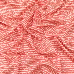 Baby Pink Chanderi Batik Stripe Print Print