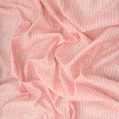 Light Pink Chanderi Stripe Print Fabric