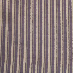 Pristine White and Lavender Purple Stripe Printed Chanderi Handloom