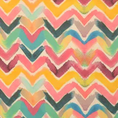 Pastel Multitoned Zig-Zag Print Georgette Fabric