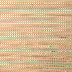 Baby Pink Georgette Mirror Embroidery Fabric