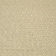 Pearl White Chanderi Floral Golden Zari Brocade Fabric