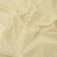 Light Beige Chanderi Diamond Shape Jacquard Fabric