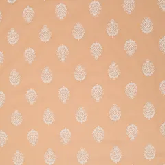 Creamsicle Orange Lawn Floral Print Fabric