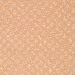 Cantaloupe Orange Lawn Floral Print Fabric