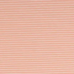 Salmon Pink Lawn Stripe Print Fabric