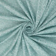 Baby Blue Lawn Foil Print Fabric