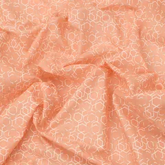 Peach Lawn Foil Print Fabric