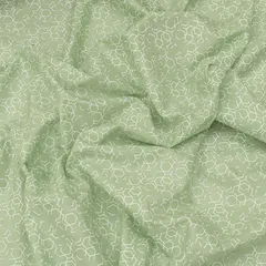 Tea Green Lawn Foil Print Fabric