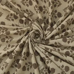 Steel Grey and White Dabu Print Cotton Fabric