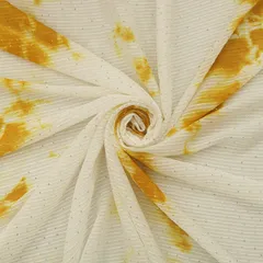 Canary yellow Shibori Print Sequins Embroidery Georgette