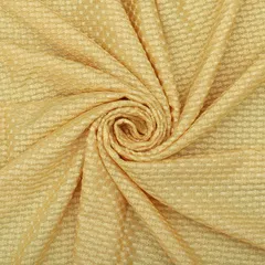 Warm Beige Silk Threadwork Sequin Embroidery Fabric