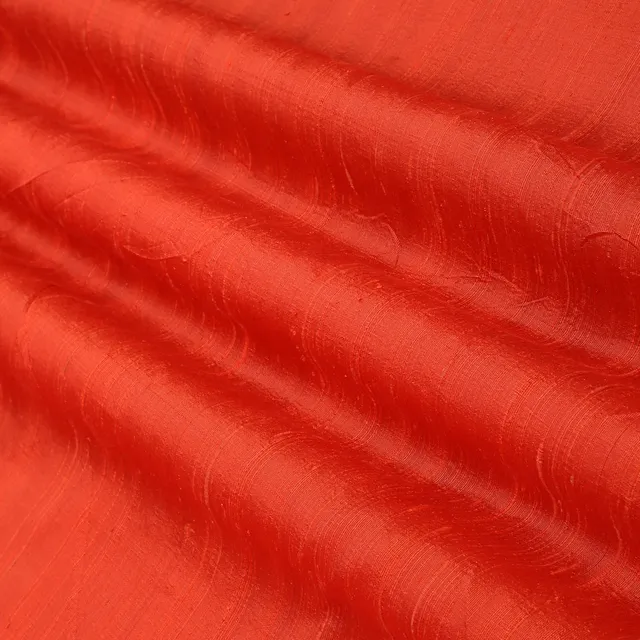 Deep Red Raw Silk Fabric