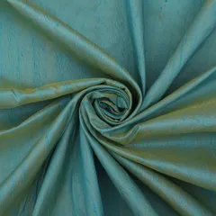 Azure Blue Raw Silk Fabric