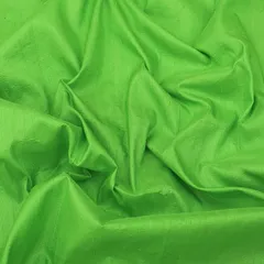 Parrot Green Raw Silk Fabric