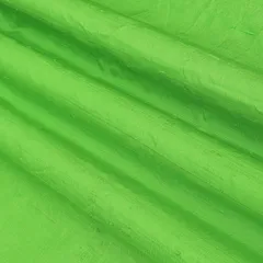 Parrot Green Raw Silk Fabric