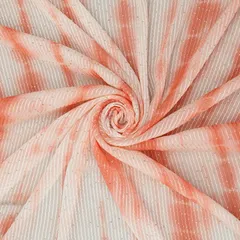 Peach PInk Shibori Print Sequins Embroidery Georgette