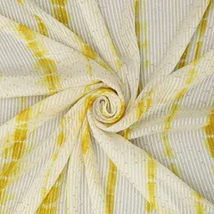 Lemon Yellow Shibori Print Sequins Embroidery Georgette