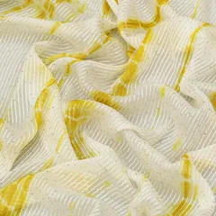 Lemon Yellow Shibori Print Sequins Embroidery Georgette