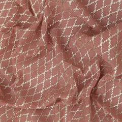 Bubblegum Pink Jaal Threadwork Embroidery Georgette Fabric