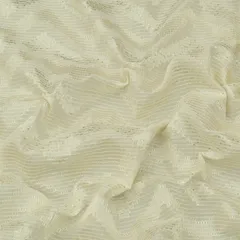 Pearl White Threadwork and Sequins Embroidery Lawn Cotton Fabric
