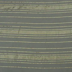 Deep Gray Kora Cotton Lurex Sparkling Stripes Fabric