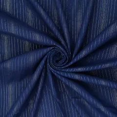 Royal Blue Kora Cotton Lurex Sparkling Stripes Fabric