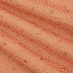 Baby Pink Lawn Stripe Threadwork Mirror Embroidery Fabric