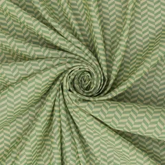 Mint Green and White Geometric Printed Chanderi Handloom