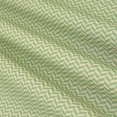 Mint Green and White Geometric Printed Chanderi Handloom