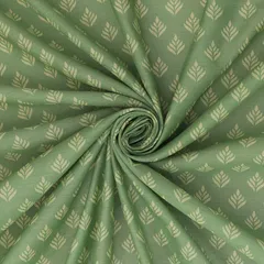 Mint Green and White Motif Printed Chanderi Handloom